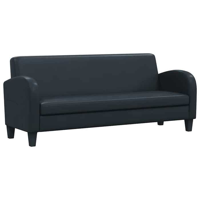 vidaXL Canapé à 3 places cuir synthétique noir 245588