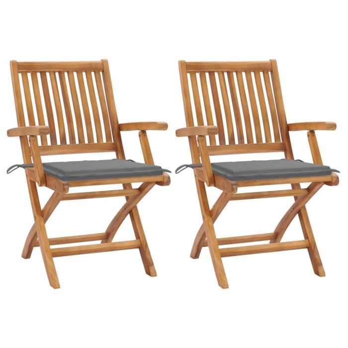 vidaXL Chaises pliables jardin 2 pcs - vue 2