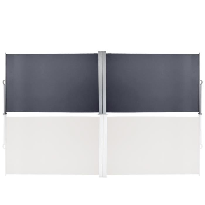 Store Latéral Extérieur Brise-vue Rétractable – Dimensions 140x300 Cm, Tissu Polyester, Couleur Crème, Cadre Acier/aluminium - 2