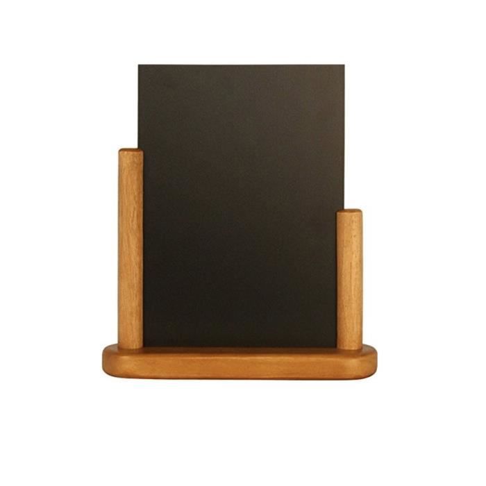 Ardoise Noire Double Face Avec Cadre Bois - Dimensions 341 X 260 Mm - Pour Craie - Trous De Suspension Inclus - 11