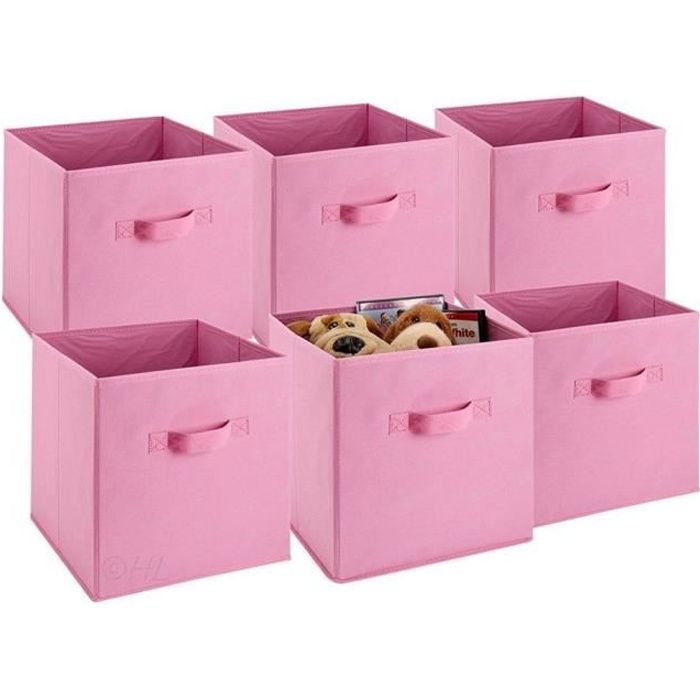 6pcs Tiroir De Rangement Tissu Boite De Rangement Rose Achat