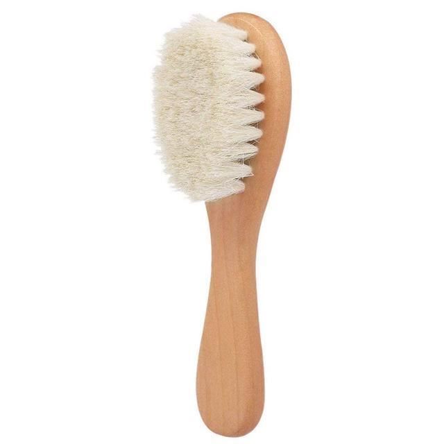Brosse à Cheveux Bébé 3 En 1 Tout Naturel – Poils De Chèvre Doux & Bois Massant – Kit Parfait Pour Nouveau-nés, Tout-petits Et Enfants