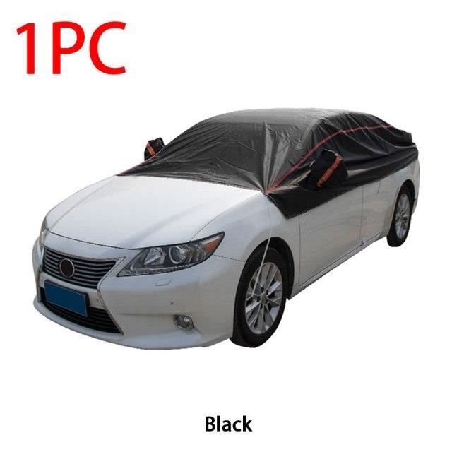 BACHE VEHICULE,Sedan Black Half--Demi-housse De Voiture, Imperméable,  Intérieur Et Extérieur, À Rayures Réfléchissantes, Anti-poussi - Cdiscount  Auto