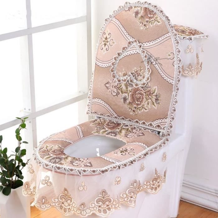Housse Siège Toilette Lavable - Motif Chaton, Fermeture éclair, 37x43cm, Antidérapante
