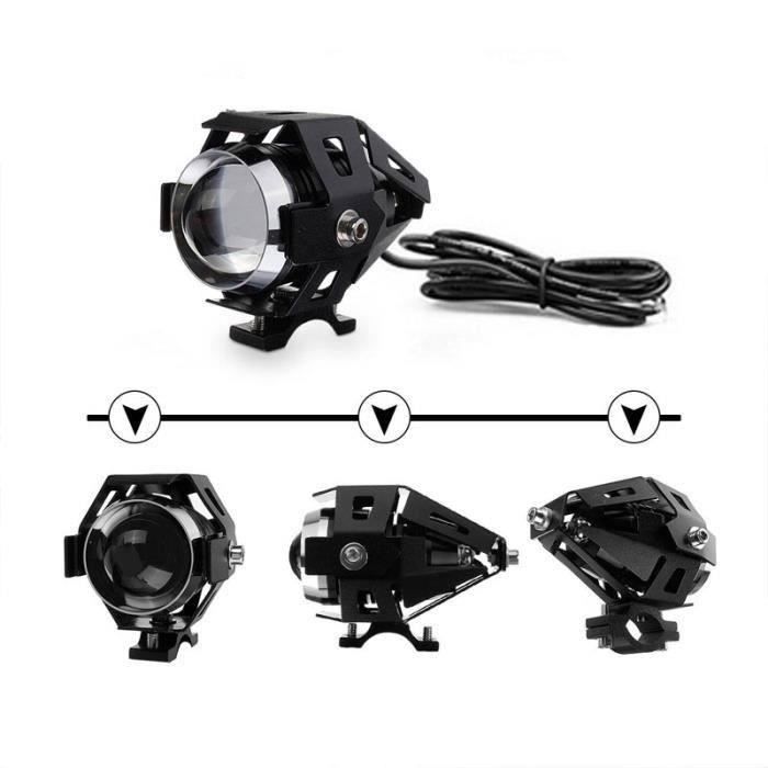Phare Avant Moto LED 16,5 Cm – Noir, Feu De Route Et Croisement, Pour Harley, Honda, Yamaha - 10