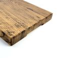 Planche à découper en bois massif avec poignées encastrées rectangulaires 50 cm x 30 cm x 4 cm (fumé, chêne)-1