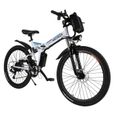 ANCHEER Vélo électrique vélo de montagne pliable avec batterie lithium-ion 36V - Blanc EU Prise-1