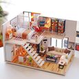AvanC DIY Maison de Poupée Miniature avec Kit de Meubles en Bois Maison Miniature Jouets pour Enfants Cadeau de Noël-1