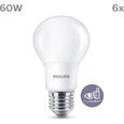Philips, pack de 6 ampoules E27 LED 60W, blanc chaud-1