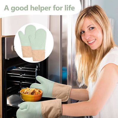 Lot De 2 Maniques En Silicone Avec Poches, Antidérapantes, Nervurées