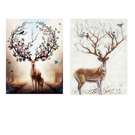Affiche Toile Cerf Animaux 40x60 Cm - Décoration Murale Haute Définition Sans Cadre