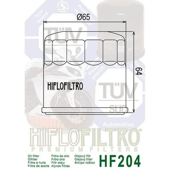Filtre à Huile Hiflofiltro HF204 - Compatible Triumph Street Triple 675 (2007-2016)