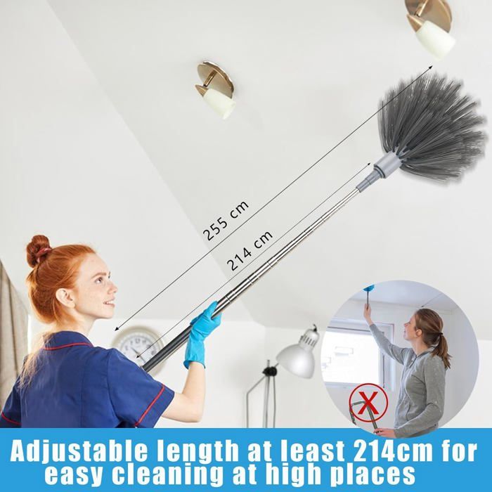 Wantli Kit De 55 Pièces Pour Plumeau Avec Manche Télescopique | Recharge Anti-poussière Efficace | Nettoyage Maison Rapide