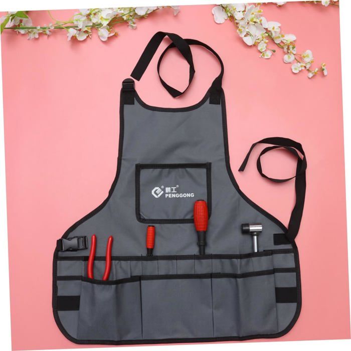 Tablier De Cuisine étanche Avec Poches Larges - Toile PVC, Réglable, Facile à Nettoyer, Pour Hommes Et Femmes (75x67 Cm)