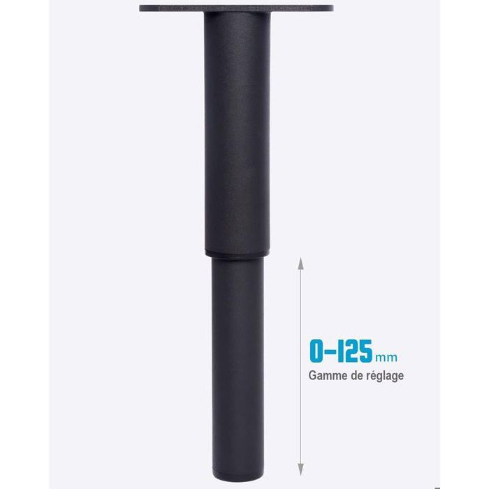 4 Pieds De Lit 20 Cm Métalliques Noirs - Pieds Sommier à Lattes Réglables Avec Vis Et Tournevis