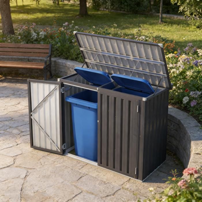 SoBuy Abri De Jardin Extérieur - Tente De Rangement 159x219x165cm - Cadre Aluminium, Toit Argenté - Pour Vélos, Outils