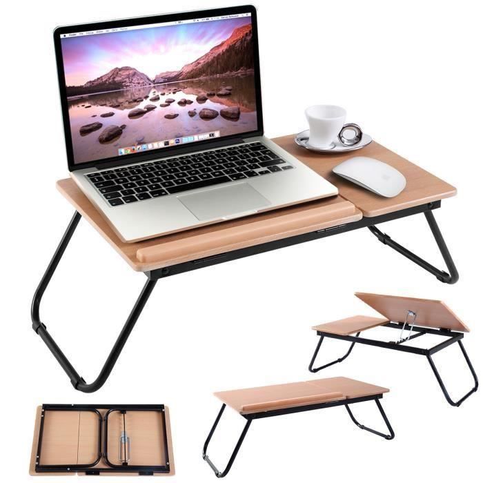 Giantex table de lit pliable table portable pour ordinateur laptop stand support  pour ordinateur portable - Conforama