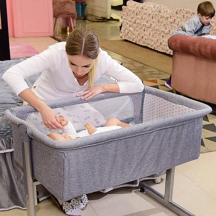 Berceau Bébé 4-en-1 Cododo Pliable – Lit Cododo, Berceau, Lit Bébé + Table à Langer