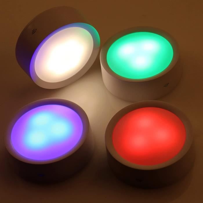 Spot LED Sans Fil Autocollant - Dimmable RGB Lampe Placard a Pile