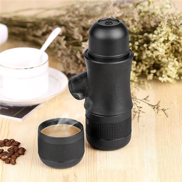 Aischens Machine à Café Portative Pour Voiture,Cafetière De Voyage Avec Chauffage Électrique USB-C,Compatible Avec Capsules NS Et Café Moulu,80ml Mini Cafetière Pour Camping,Bureau Et Randonnée