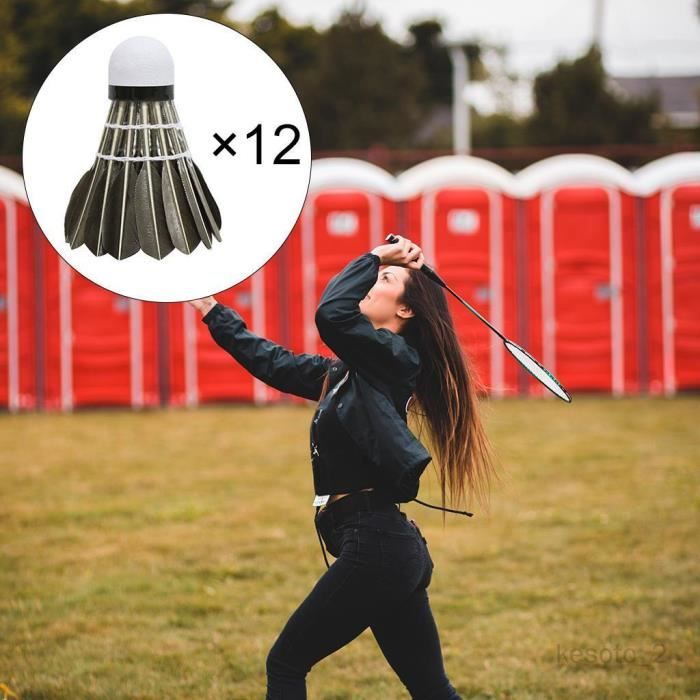 Lot De 12 Volants Badminton Broadsword – Plumes D'oie, Vitesse 78 (GN), Liège Composite, Pour Frappes Rapides