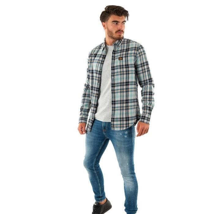 Chemise SUPERDRY Lumberjack 9YJ Canyon Check Light Grey