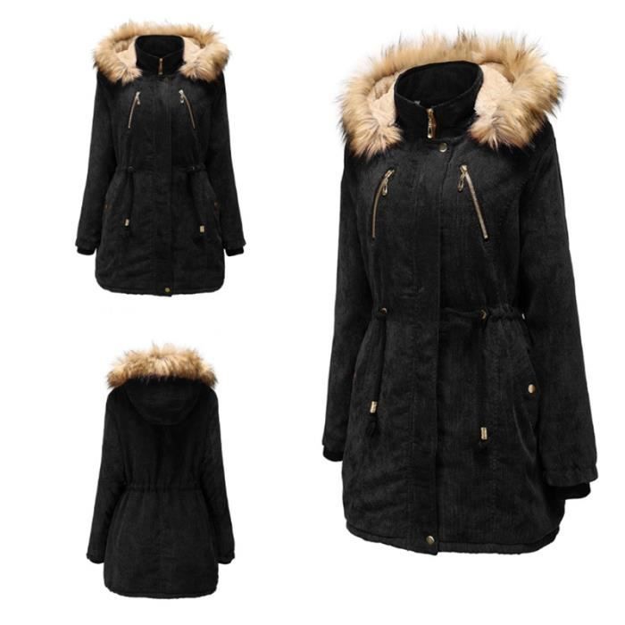 Parka Matelassé Marc New York XS - Fausse Fourrure Noir - Neuf Avec Étiquette - Hiver