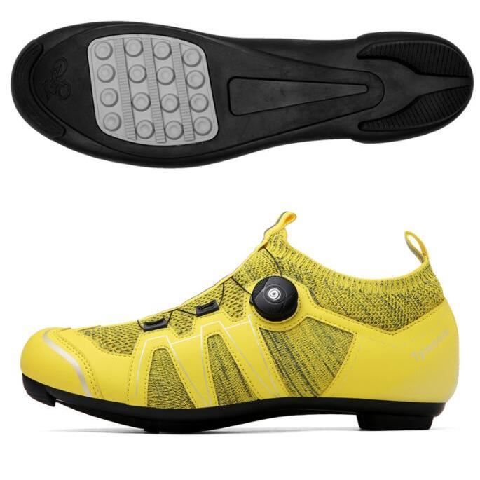 Chaussure velo route de Pas cher Jaune Cdiscount Sport