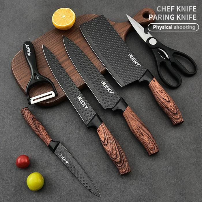 PRUMYA 6PCS Set de Couteaux Professionnels,Couteau de cuisine en