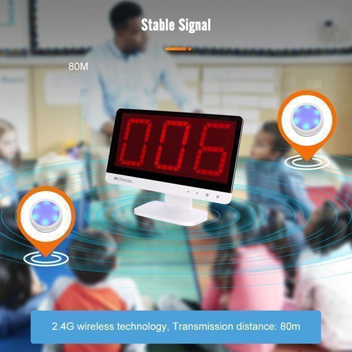 Retekess TM101 Wireless Buzzer System, Buzzer Blind Test(1-4), Son et Lumière, pour jeux de questions, École, Loisirs en Famille