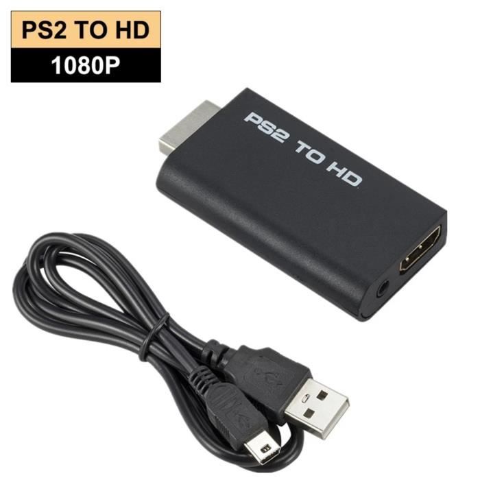 Vhbw - vhbw Adaptateur HDMI compatible avec Sony PlayStation 2 console de  jeu, pour écran HDMI / TV HD + prise audio jack 3,5mm câble USB inclus -  noir - Accessoires PS2 - Rue du Commerce
