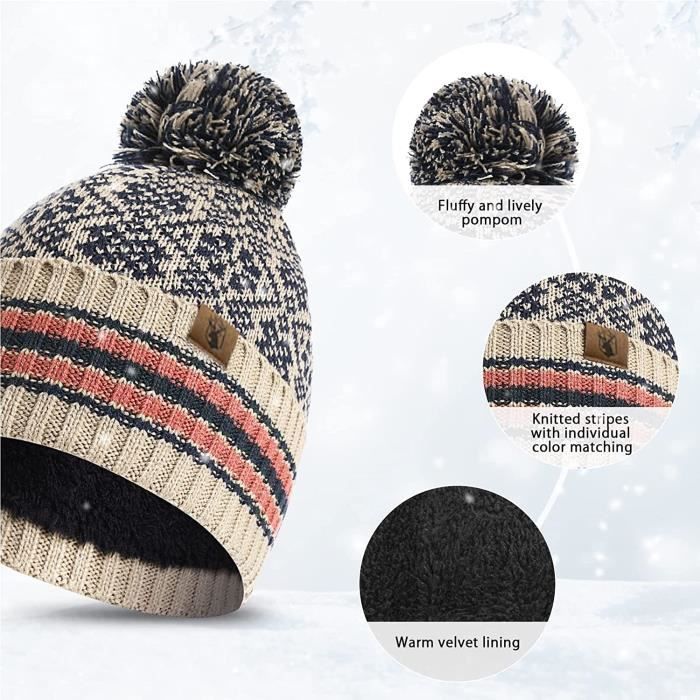 Ensemble bonnet et écharpe de ski en laine optique pour homme, gants  chauds, bonnet d'hiver, cagoule, 1 pièce, 2 pièces - AliExpress