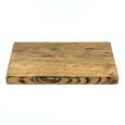 Planche à découper en bois massif avec poignées encastrées rectangulaires 50 cm x 30 cm x 4 cm (fumé, chêne)-2