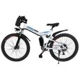 ANCHEER Vélo électrique vélo de montagne pliable avec batterie lithium-ion 36V - Blanc EU Prise-2