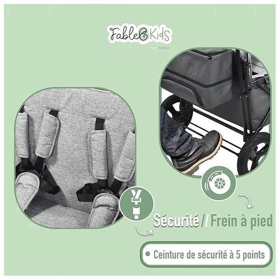 Chariot à Pédales FableKids Leo X4Plus - 4 Places, Toit, Bleu Blueberry