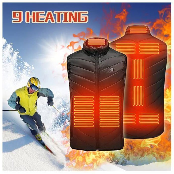 Gilet Chauffant Pour Homme Et Femme Avec Port USB Chauffant à 3 Niveaux De Température Chauffant