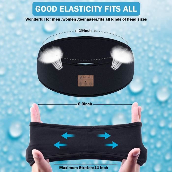 Essentials® Bandeau Bluetooth - Masque de sommeil Bluetooth - Bandeau -  Écouteurs de