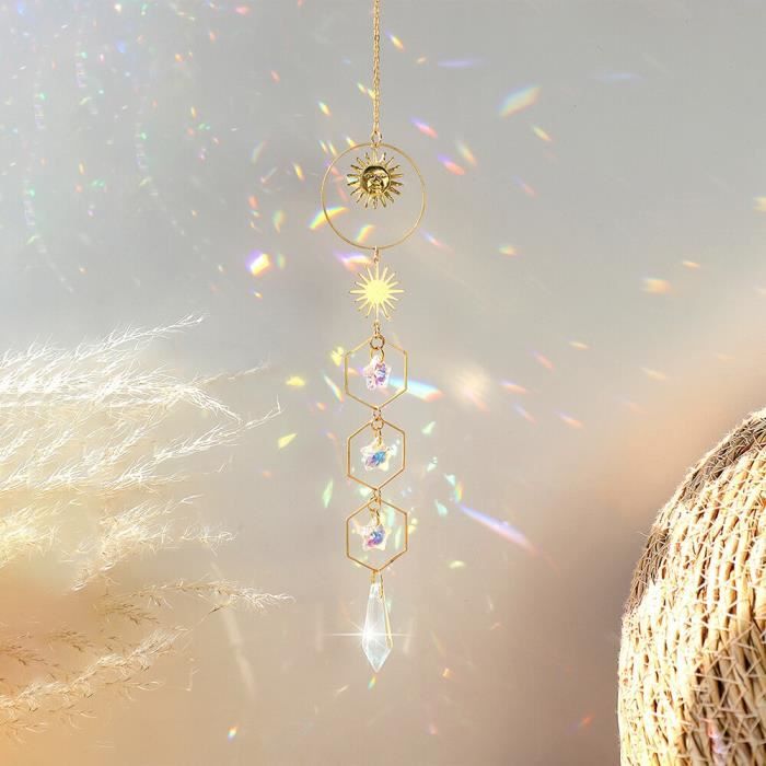 Attrape Soleil Lune Capteur De Soleil Cristal Decoration Arc En Ciel Sun  Catcher Deco Jardin Exterieur Sun gold M01023 gold M01023 - Cdiscount Maison