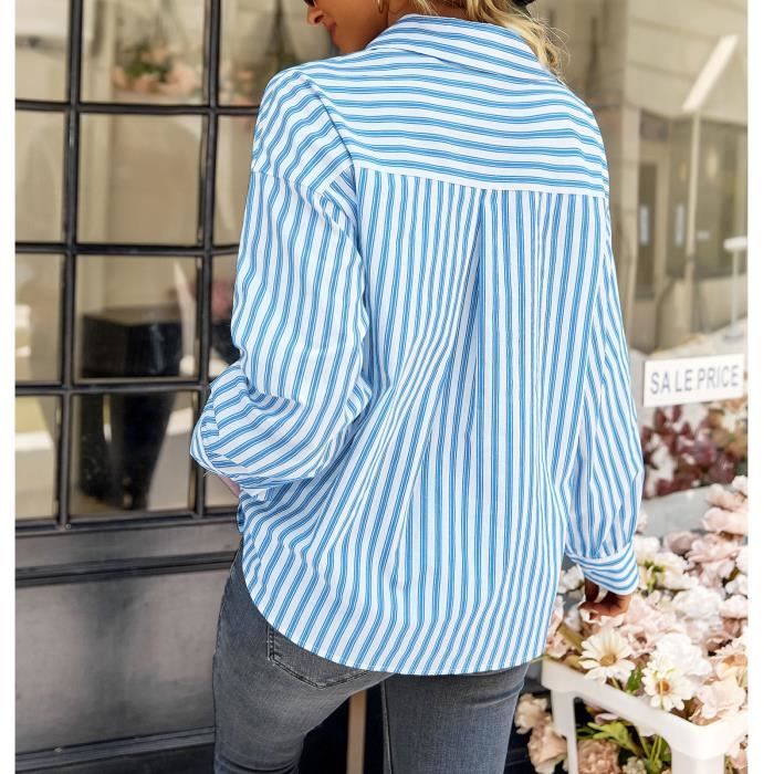 Chemisier top femme rayé