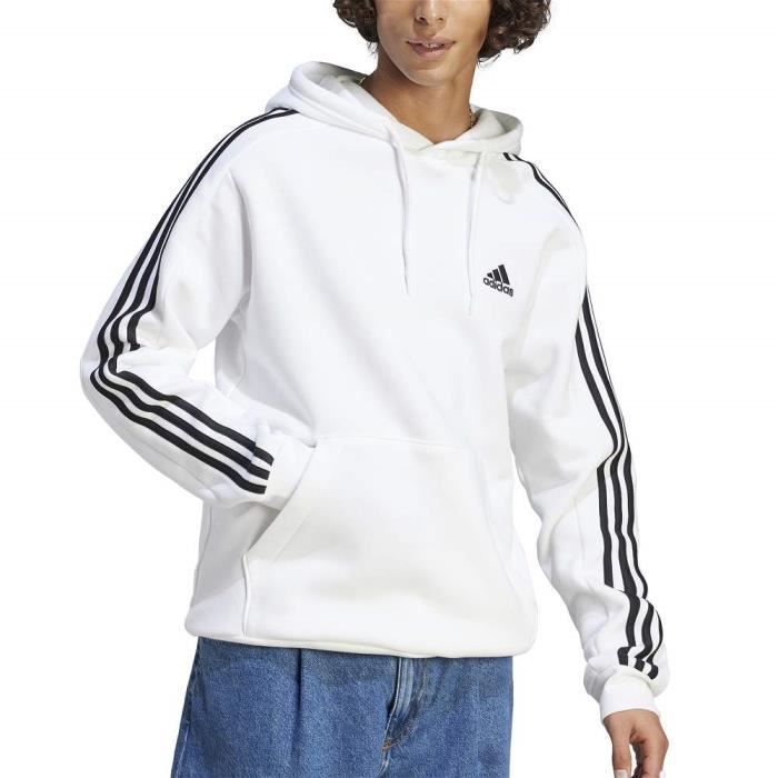 adidas Sweat à Capuche 3-Stripes Essentials - Noir/Blanc Femme