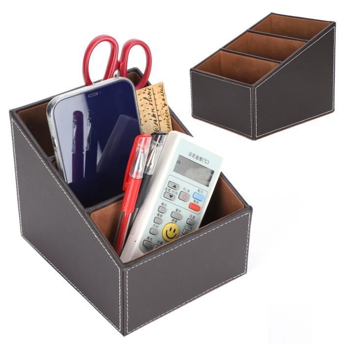 Étui Portable En Cuir Et ABS - Protection Anti-écrasement, Marron, 9.8x9.4x1.5cm - 11