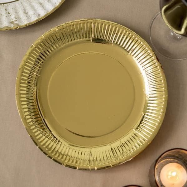 Générique Grande assiette métallisée doré or de 26cm en carton (x10)  REF/7169 : : Cuisine et Maison