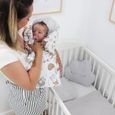 Gigoteuse d'emmaillotage bébé couverture, Nid Réversible universelle pour Garçon et Fille poussette Cerfs et Ours–Coton Gris-3
