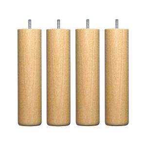 Pieds De Lit En Bois Merisier - Hauteur 20 Cm - Filetage 8 Mm - Pour Cadre En Bois - Finition Élégante