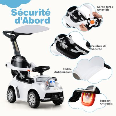 3 en 1Voiture à Pousser Enfants 1-3 Ans avec Poignée Réglable Porteur 3 en 1Voiture à Pousser Enfants 1-3 Ans avec Poignée Réglable Porteur