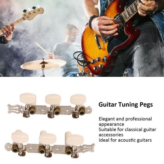 Lot De 2 Mécaniques Pour Guitare Classique - Chevilles En Alliage Zinc - Installation Facile - 11
