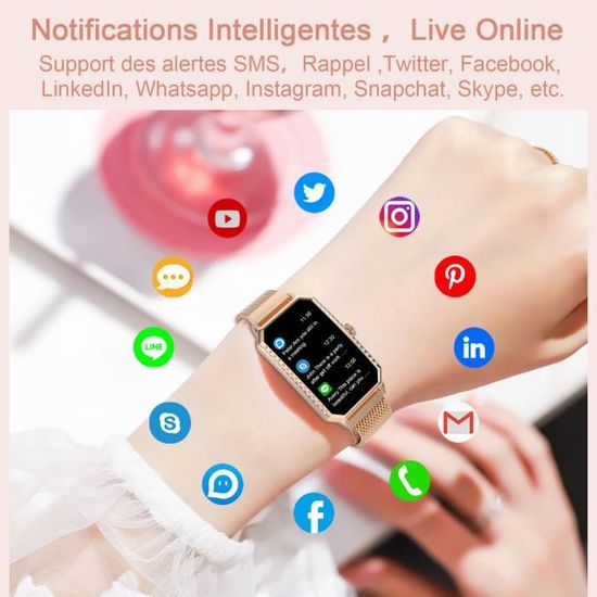 Montre Connectée Femme Appel SmartWatch de Fitness Blackview Tracker  d'Activit pour Android iOS Samsung XIAOMI Iphone Rose - Cdiscount Téléphonie