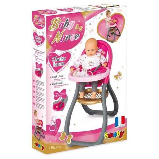 Smoby Baby Nurse Chaise Haute Poupon 2 Acs Cdiscount Jeux Jouets