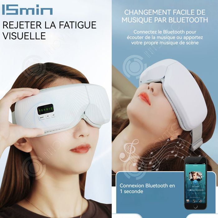 Électrique Eye Massager avec Chaleur, Air Compression, Bluetooth