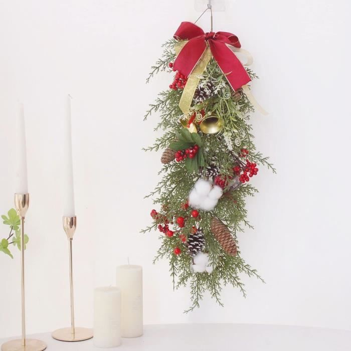 Branches De Pin Artificielles Réalistes - Décoration De Noël Pour Porte, Cheminée, Escalier Et Salon (58cm)